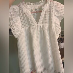 White Ruffle Sleeve Boutique Top